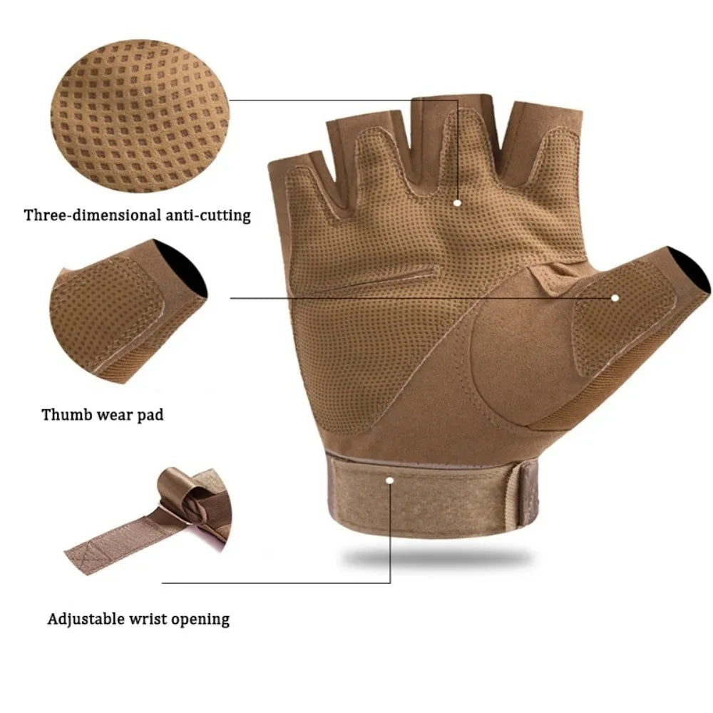 Tactical  Gloves Half Finger Paintball Airsoft Shot Combat Anti-Skid Men Bicycle Full Finger Gloves Protective Gear