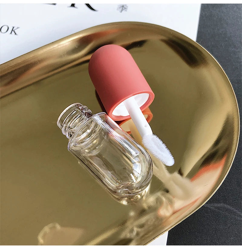 Mini Capsule Liquid Foundation Cosmetics Bottling Travel Portable Skin Care Bottle Pencil Refilable Bottle with Lip Brush Tool