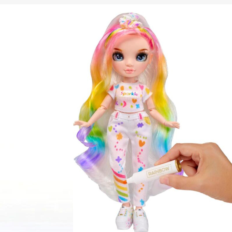 Rainbow High Color & Create Fashion DIY Doll with Washable Rainbow Markers Fashion Dressup Dolls Accessories Girls Toys Gift