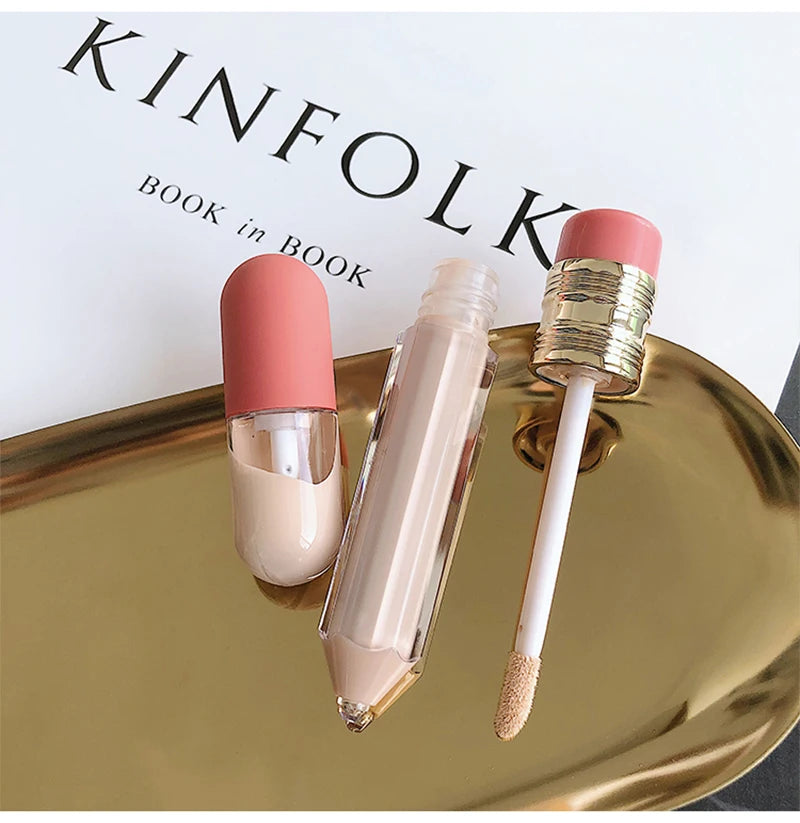 Mini Capsule Liquid Foundation Cosmetics Bottling Travel Portable Skin Care Bottle Pencil Refilable Bottle with Lip Brush Tool