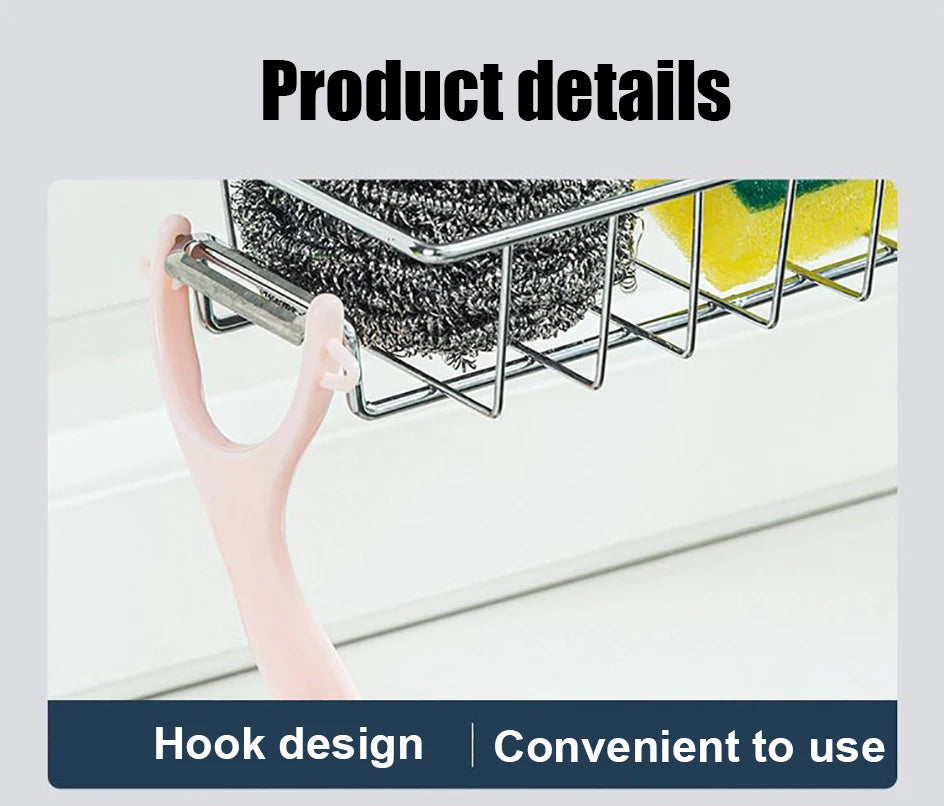 Hanging Faucet Rack Adjustable Height Flexible and Rotatable Kitchen  Sink Drain Holder Suitable for Soap, Sponges, Brushes