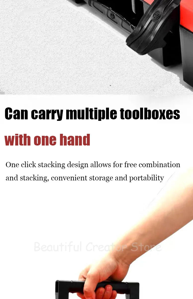 Multifunctional Tool Box Plastic Stacked Toolbox Organizer Suitcase Tool Storage Hard case Portable Large Capacity Toolbox