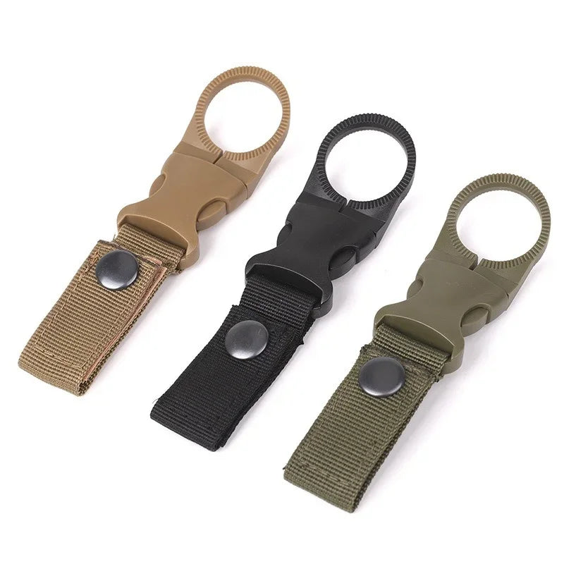 EDC Tactical Gear Military Nylon Webbing for Outdoor Tools Buckle Hook Water Bottle Holder Belt Clip Bush Camping Carabiners