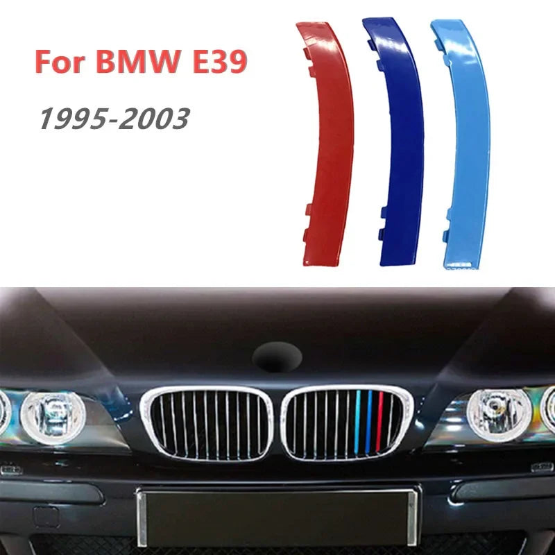 3D Car Front Grille Trim Strips Grill Cover for BMW E39 1995-2003 Accessory 2002 2001 2000 1999 1998 1997 1996