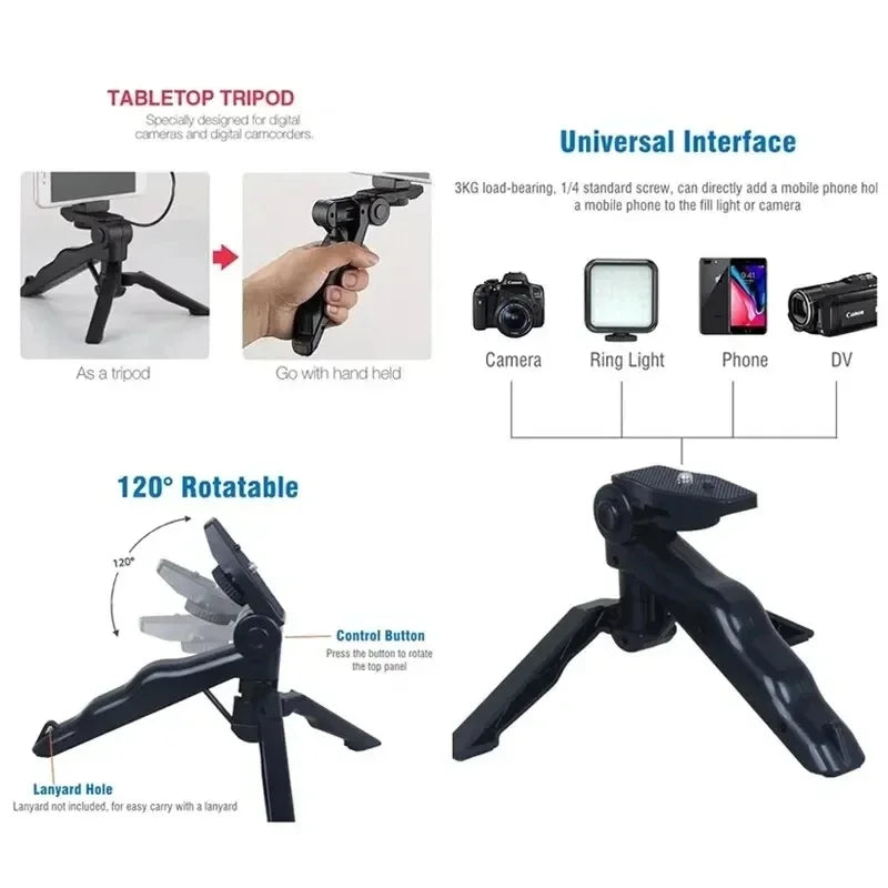 Tripod Phone Holder Smartphone Vlogging Kit With Mini Microphone LED Fill Light Starter For TikTok Live Stream Video YouTube