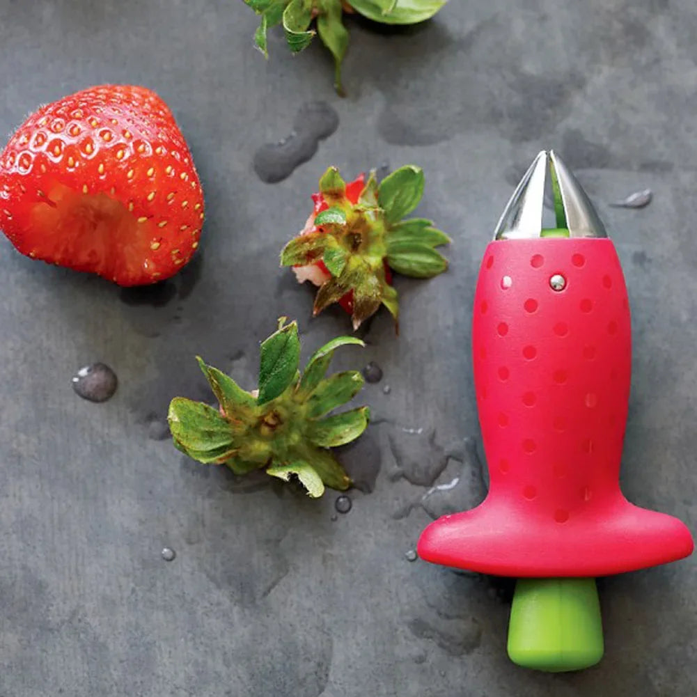 Strawberry Slicer Cutter Strawberry Corer Strawberry Huller Fruit Leaf Stem Remover Salad Cake Tools Kitchen Gadget Accessories