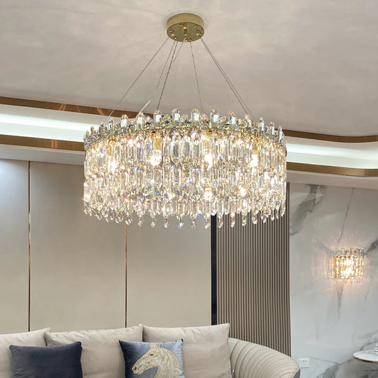 Light Luxury Crystal Pendant Gorgeous Chandelier Living Room Kitchen Light Creative Simple Luxury Atmospheric Led Decorative