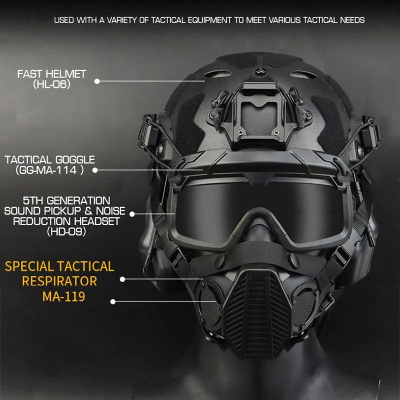 Protective Tactical Respirator Protective Mask HEPA Filtration Half Face Gas Mask SOTR Special Operations Half Mask