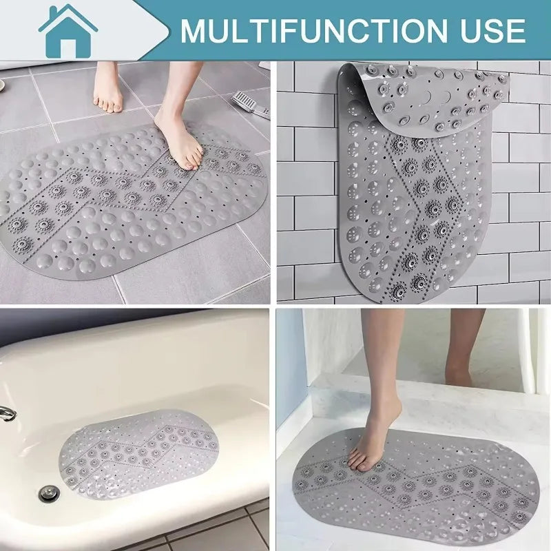 Anti-skid Bath Mats Rectangle Soft Shower Bathroom Massage Mat Suction Cup Non-slip Bathtub Carpet Bathroom Mat Foot Pad