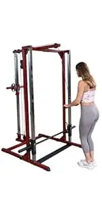 Best Fitness Smith Machine for Home Gym - Strength Training with Safety Bars, Adjustable Safeties, and Attachments for Squats, B