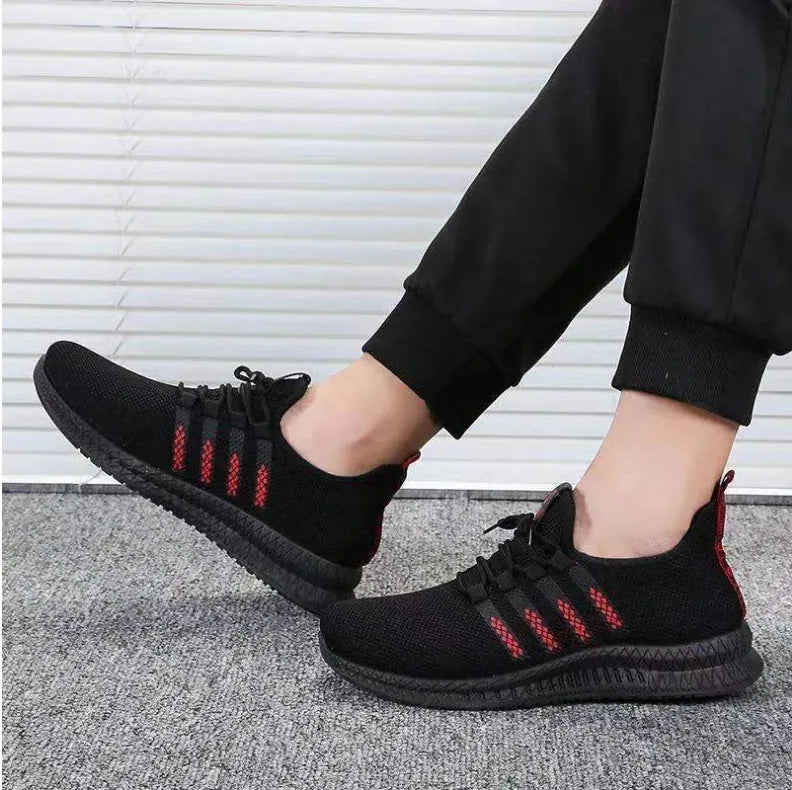 2024 Summer Flying Weaving Men's Casual Shoes Low cut Trendy Sports Shoes Men's Running Shoes Korean Edition Trendy Shoes