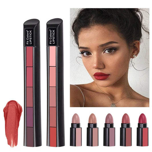 5 in 1 Lipstick Set Lightweight Matte Velvet Long Lasting Combination Lipstick Nourish Moisturizing Professional Lip Makeup