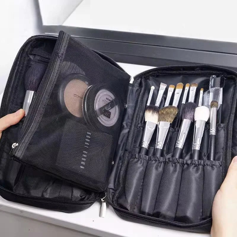 Professional Women's Makeup Brush Bag Organizer Female Travel Cosmetic Toiletry Case for Beauty Tools Wash Accessories Pouch