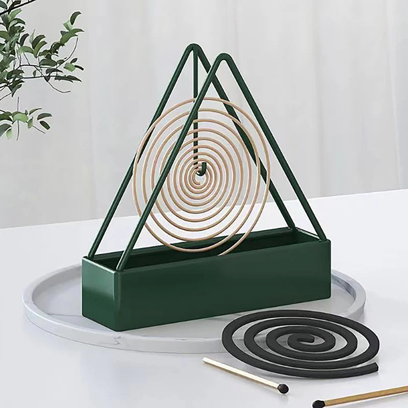 1XIron Mosquito Coil Holder Incense Holders Coil Incense Burner Frame Modern Repellent Incense Rack for Household Bedroom Patio