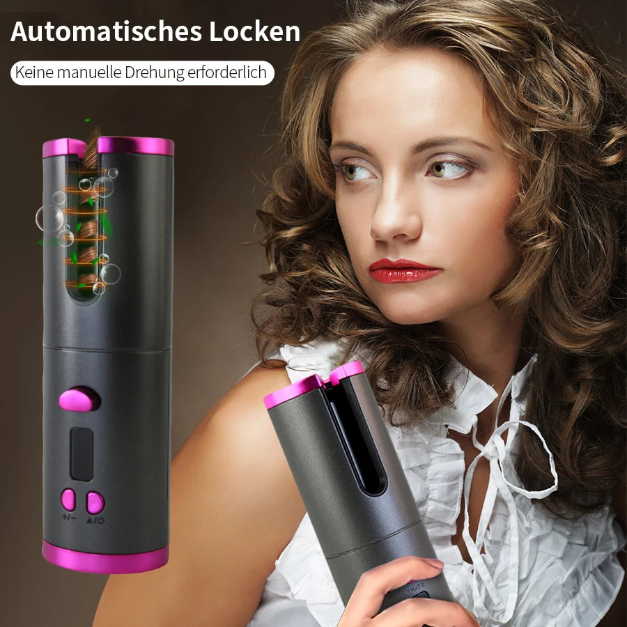 Hair Wavy Curlers Wireless Styling Tools Automatic Rotary Design Crimper Professional Rotating Looper Crimping Battery Charging