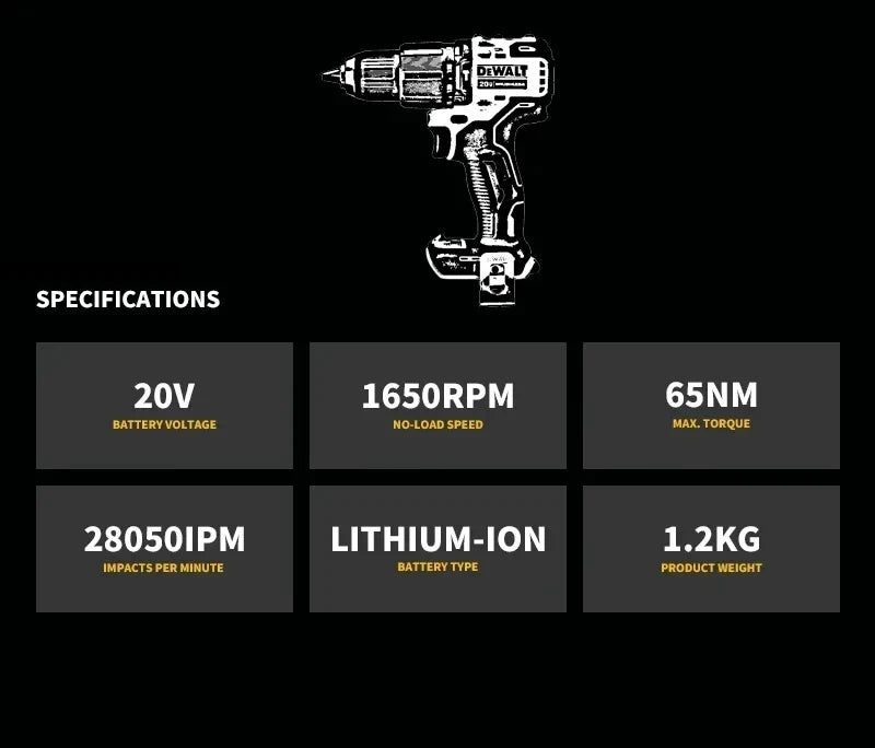 DeWalt DCD800 Electric Drill 20V Brushless Cordless Screwdriver Compact Drill Drill/Driver Power Tools For Dewalt 20V Battery