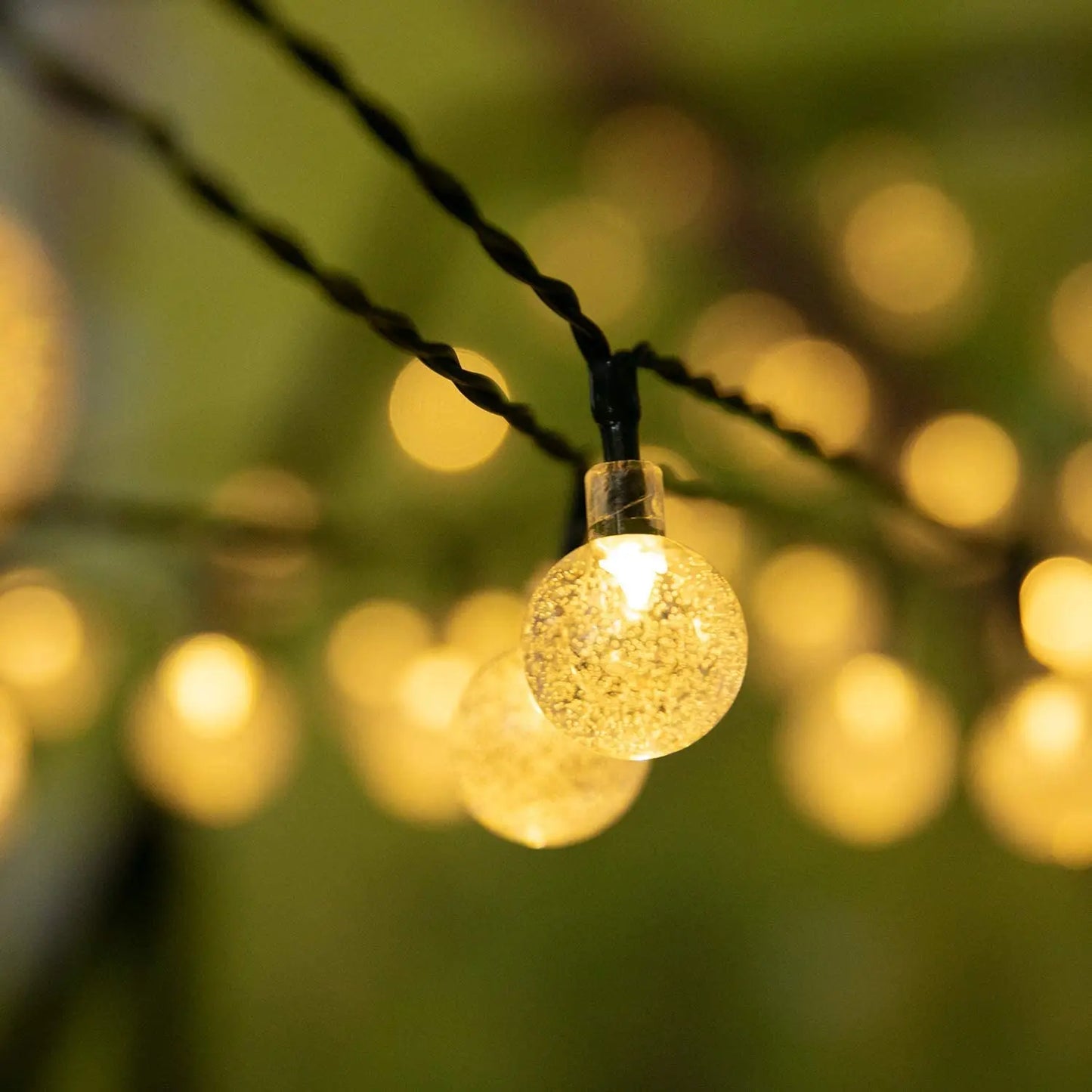 Solar String Lights Outdoor 200 Led Crystal Globe Lights Waterproof Solar Festoon Fairy Light for Garden Christmas Outdoor Decor