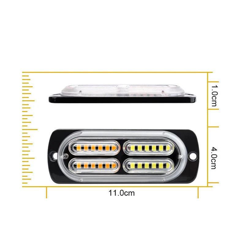 288 SMD 16in1 LED Strobe Warning Light Cheap Strobe Grille Flashing Lightbar Truck Car Beacon Lamp Amber Traffic Car Light