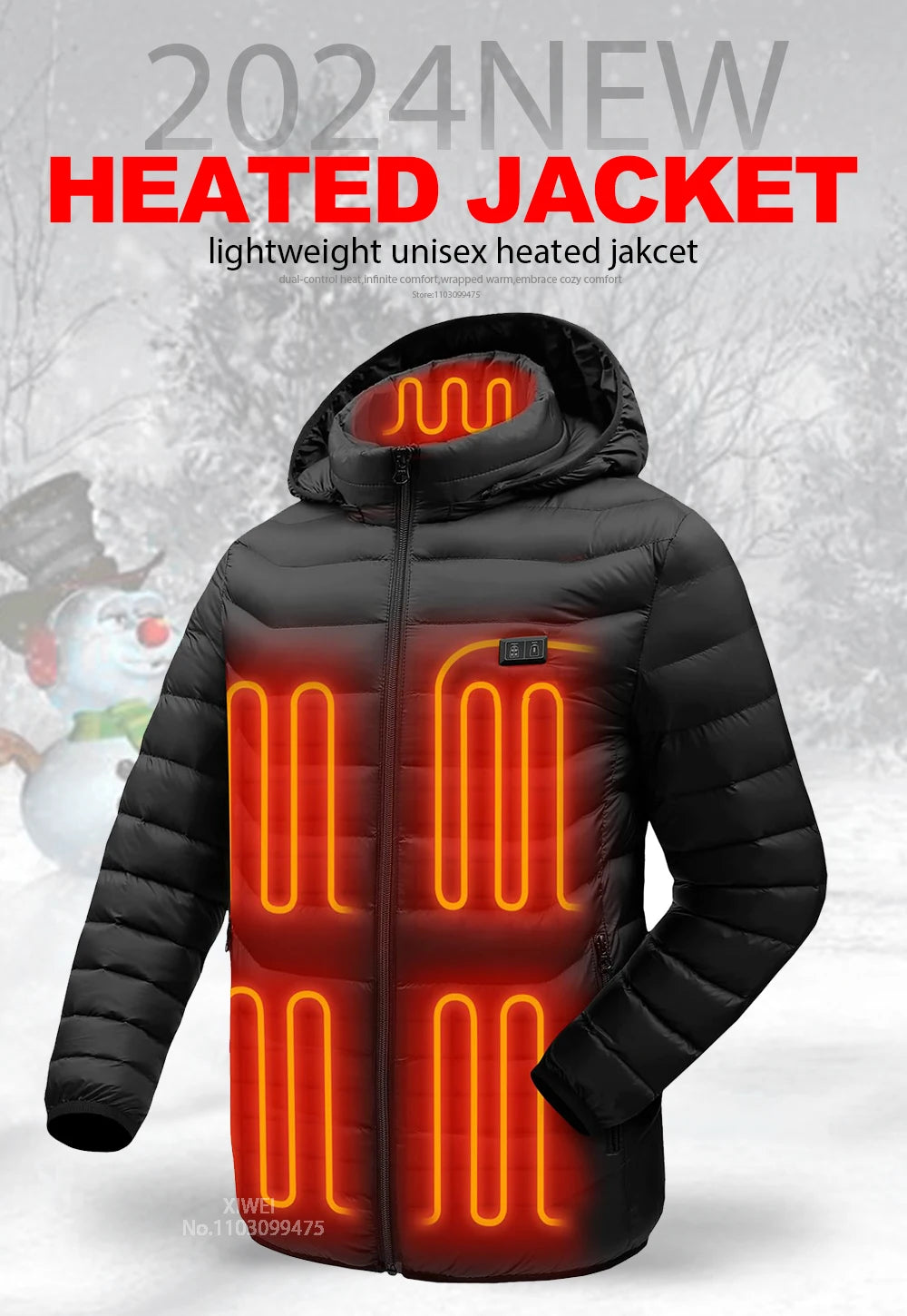 21 Areas Heated Jacket For Men Women USB Electric Heated Down Jacket Thermal Self Heating Jacket Hiking Camping Ski Winter Coat