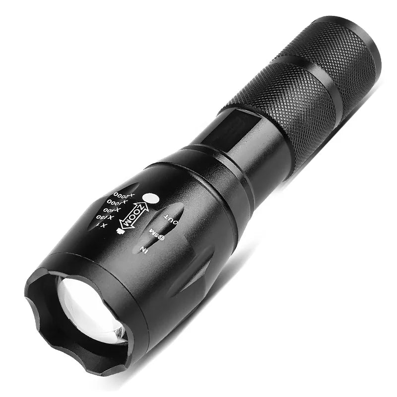 Powerful T6 LED Flashlight Super Bright Aluminum Alloy Portable Torch USB 3AAA Battery Outdoor Camping Tactical Flash Light