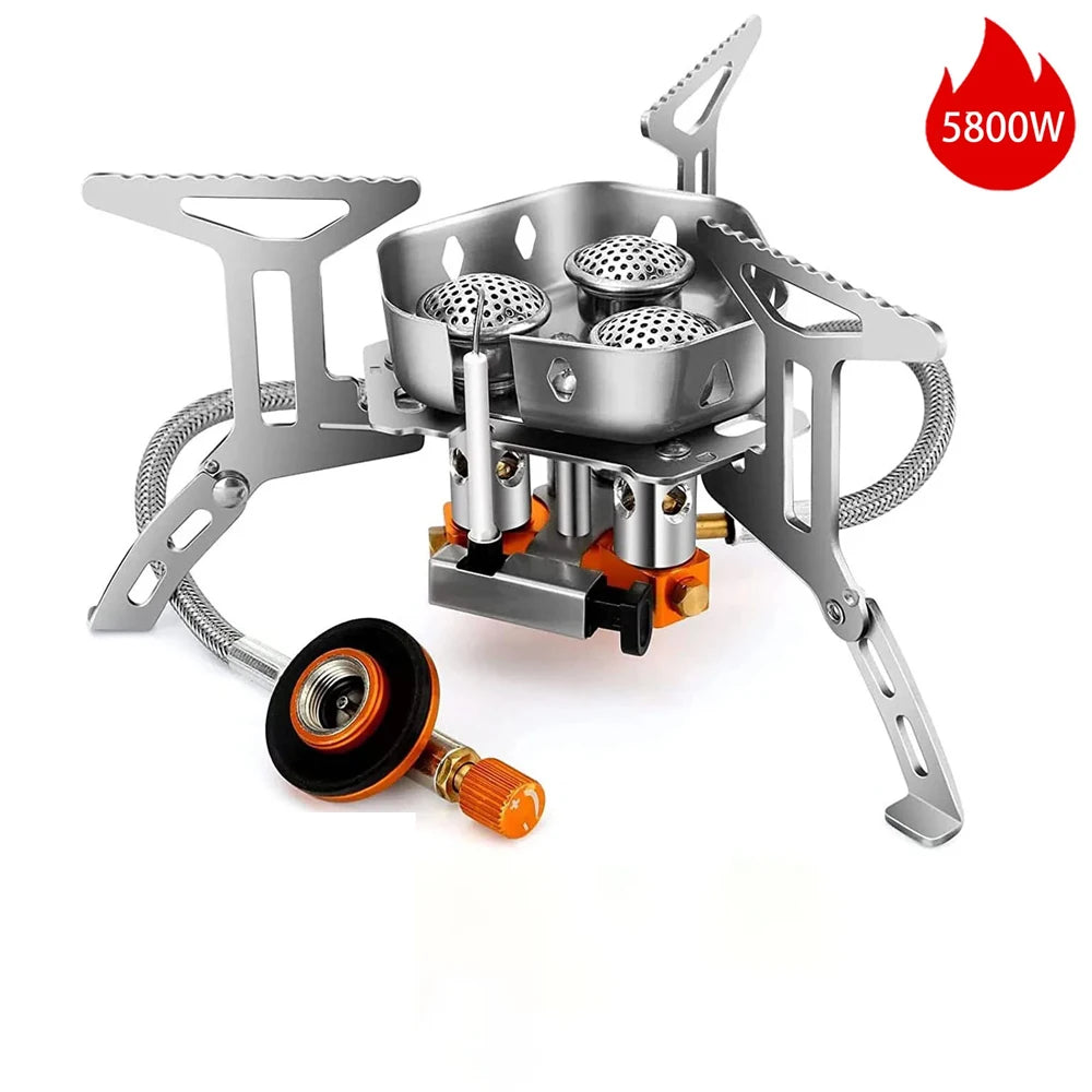 Outdoor Portable Three Head Stove Camping Windproof Stove Camping Picnic Burner Outdoor Foldable Gas Stove Newest Arrival