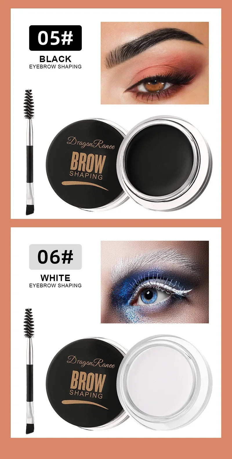 Matte Brown Black Wild Eyebrow Cream 3D Natural Tint Eyebrow Enhancers Gel Wax Waterproof Lasting Eye Makeup Cosmetic Tools