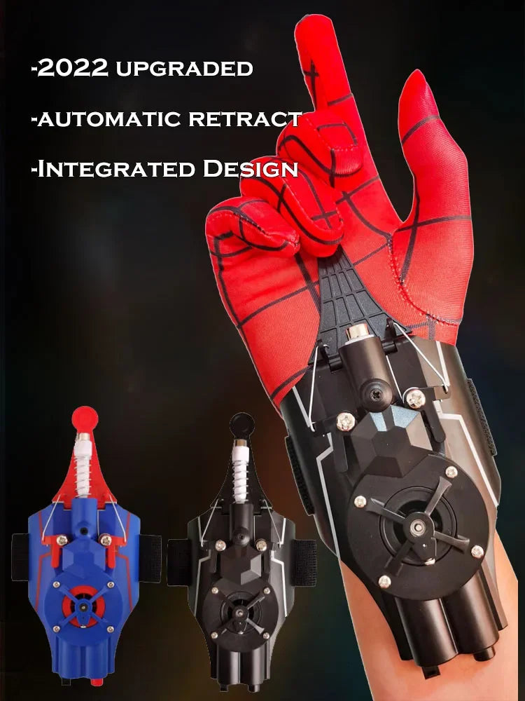 Spiderman Web Shooters Spider Man Wrist Launcher Upgraded Version Peter Parker Cosplay Gadgets Set Toys for Children Gift Kids