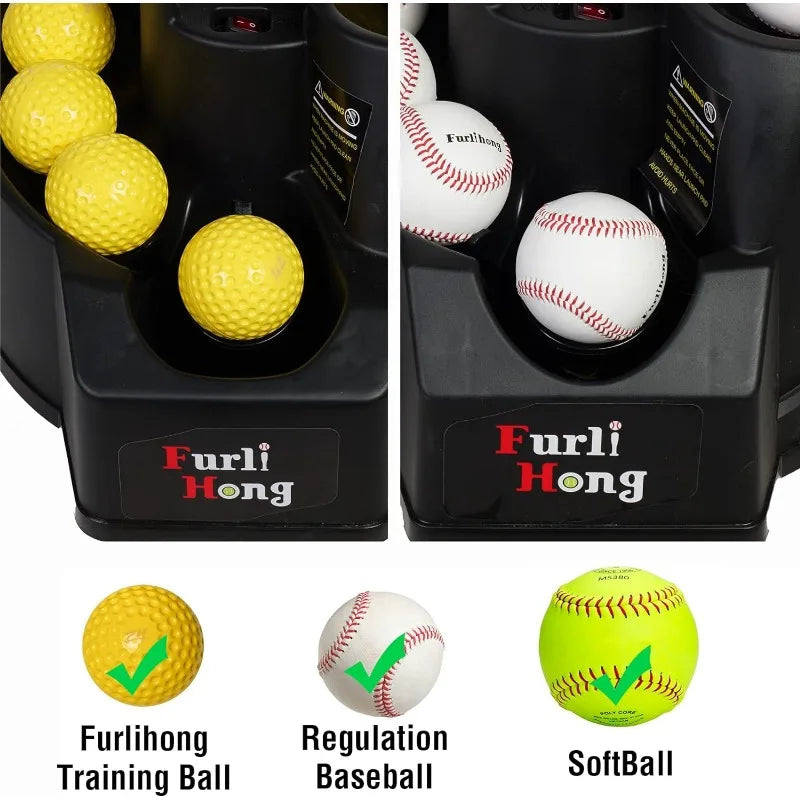 6902BHA Rechargeable Baseball/Softball Toss Machine with Extendable Ball Stacker, Height Adjustable, Use Regulation Baseballs