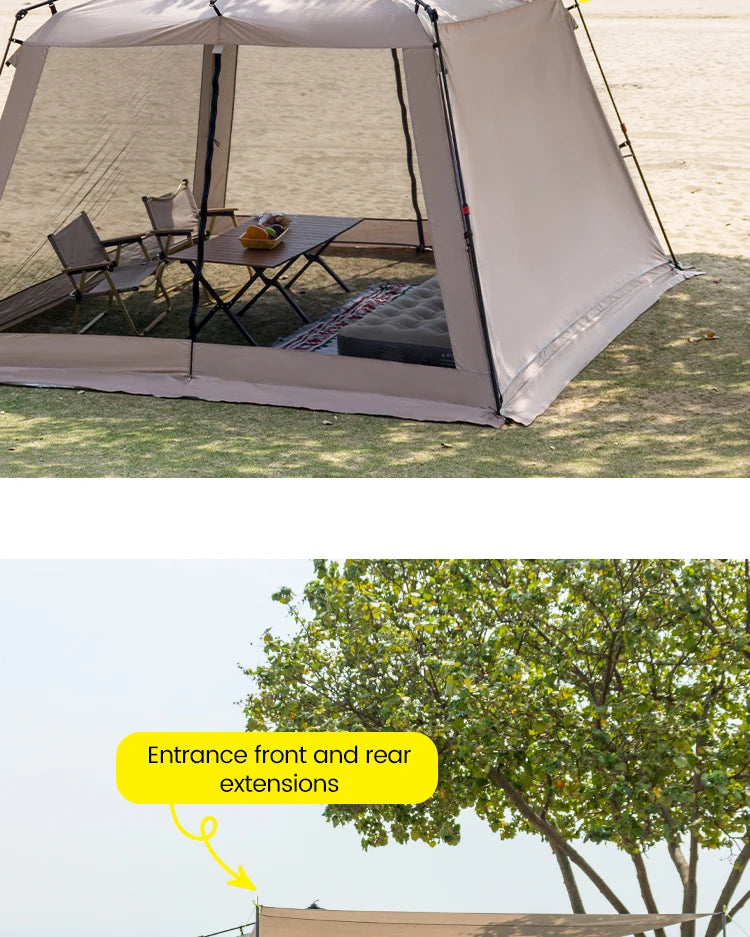 Sonuto Outdoor Canopy Tent Automatic Quick-Opening Aluminum Pole Camping Rainproof Beach Fishing Mosquito Net Sunshade Pergola