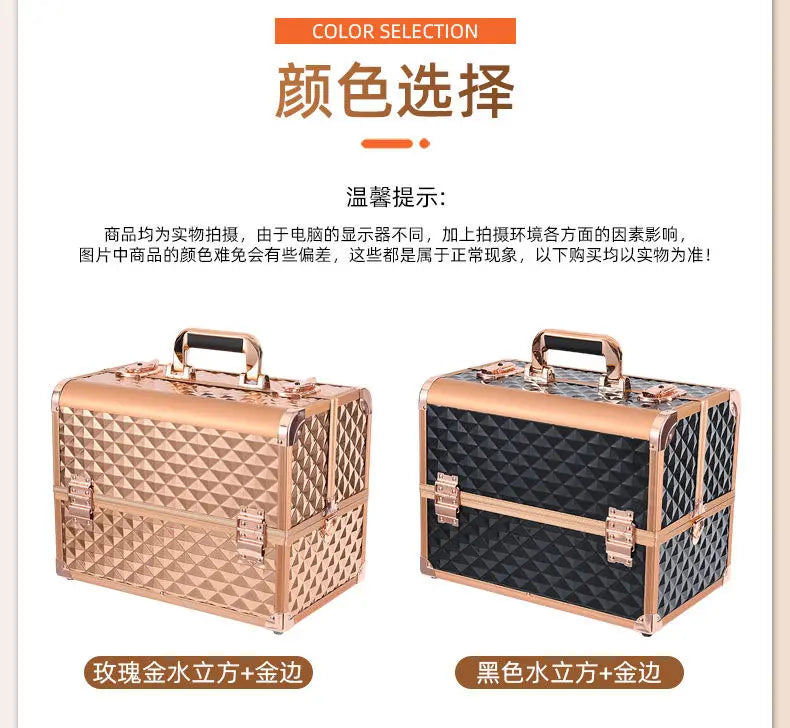 New Beauty Makeup Box Artist Professional Cosmetic Cases Make Up Tattoo Nail Multilayer Toolbox Storage Organizer Suitcase Bag