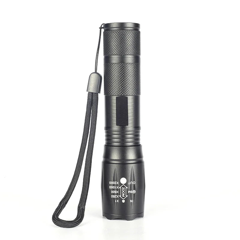 Powerful T6 LED Flashlight Super Bright Aluminum Alloy Portable Torch USB 3AAA Battery Outdoor Camping Tactical Flash Light