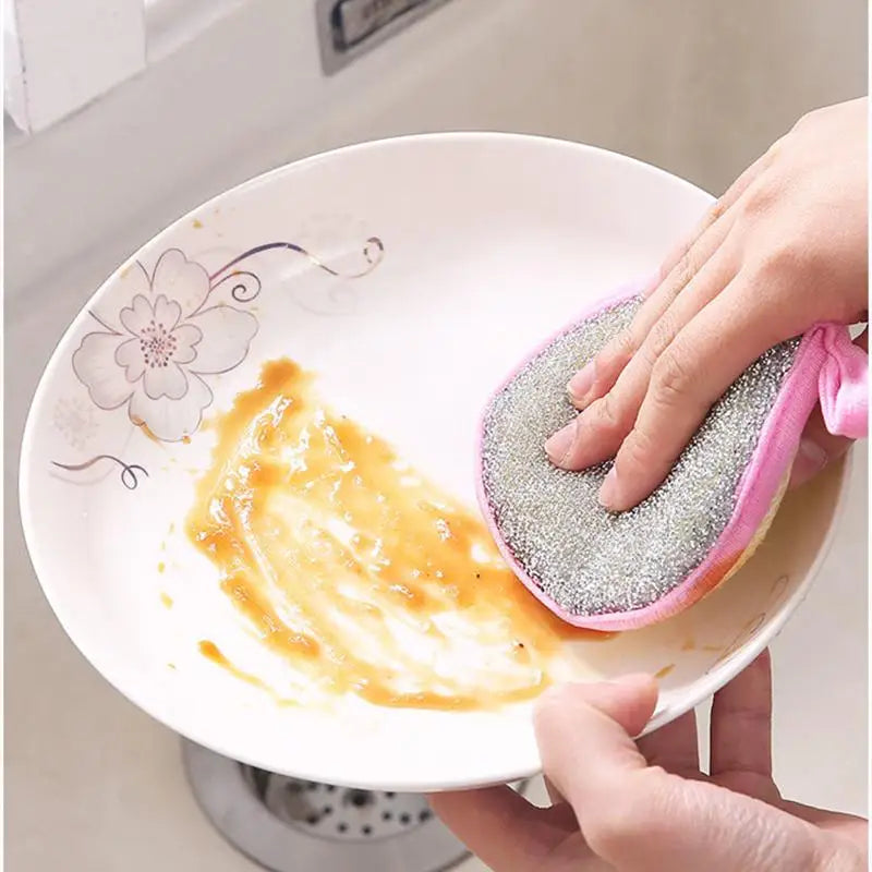 10/5/3PCS Double Side Dishwashing Sponge Dish Washing Brush Pan Pot Dish Wash Sponges Household Cleaning Reusable Kitchen Tools