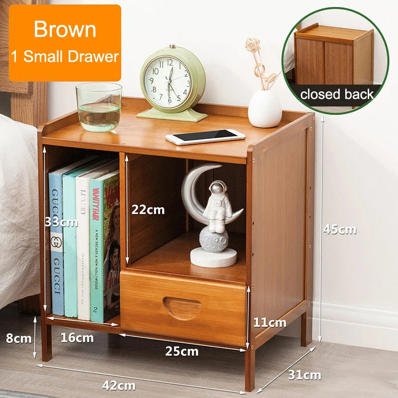 Bamboo Nightstands, Bedside Tables with Open Storage Compartments, Modern Side Table, Easy To Assemble End Table for Bedroom