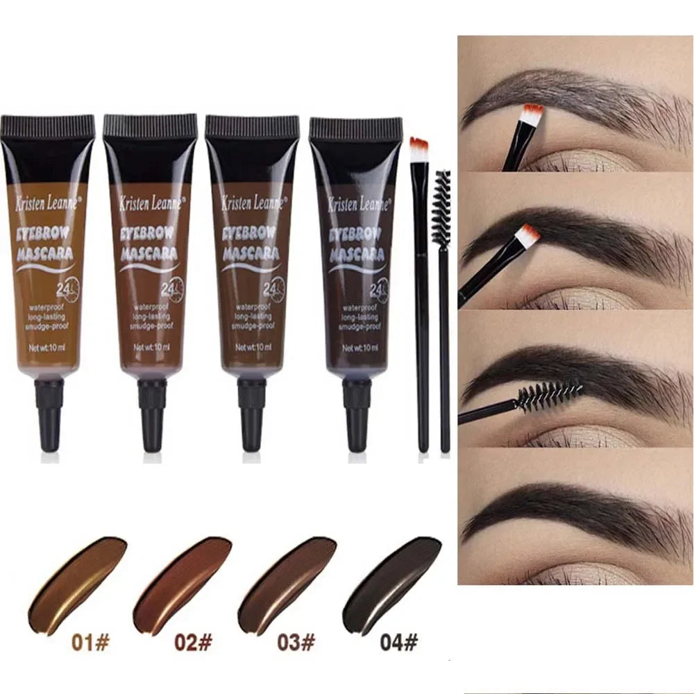 Waterproof Eyebrow Cream with Eyebrow Brush Natural Eyebrow Enhancers Gel Long Lasting Black Brown Wild Eyebrows Tinted Makeup