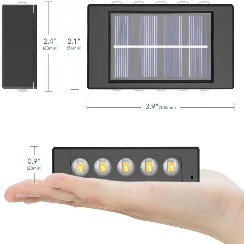 Solar Wall Lights Outdoor Warm/White Solar Wall Mount Porch Lamp Up And Down Lighting For Garden Street Landscape Balcony Patio