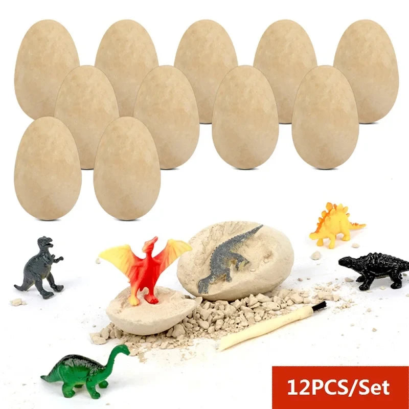 12PCS Archaeological Excavation Dinosaur Egg Fossil Puzzle DIY Dinosaur Egg Multiplayer Party Gift Toy Children's Science Mining