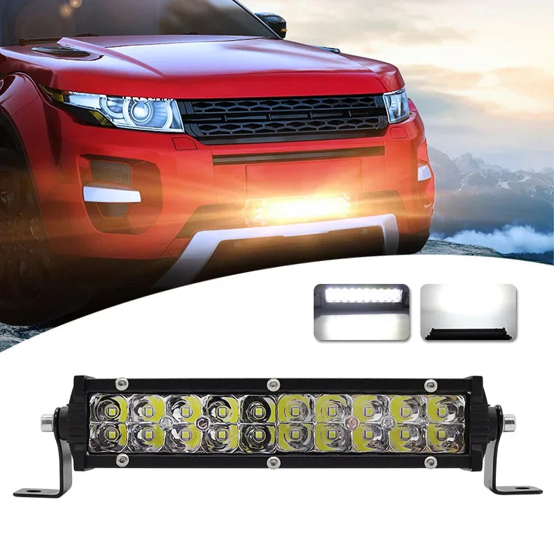 Ultra-thin Double-row LED Strip Spotlight Car LED Modification Light Mixed Off-road Vehicle Light