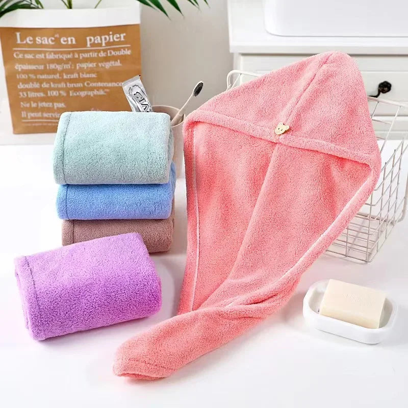 Microfiber Hair Towel Magic Fast Drying Dryer Towel Women Wrap Head Absorption Water Bath Hat