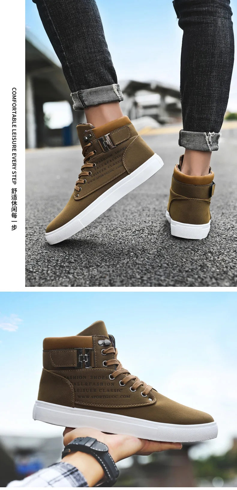 2024 Fashion Men Casual Shoes High Top Canvas Shoes Sneakers Man Lace-Up Breathable Trainers Men Baskets Basic Flats Shoes