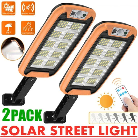 Solar Street Lights Outdoor, Solar Lamp With 3 Light Mode Remote Control Waterproof Motion Sensor Lighting for Garden Patio Path