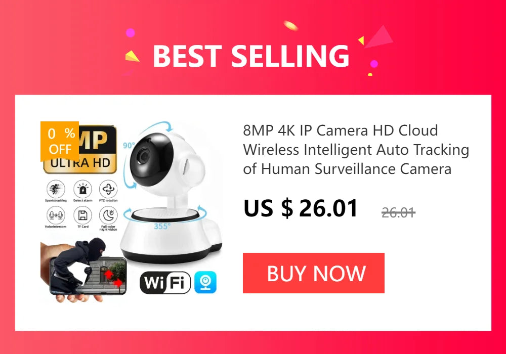 8MP 4K Dual Lens WiFi IP Camera Night Vision Ai Human Detect PTZ Outdoor Video Camara Wireless CCTV Security Protection Camera