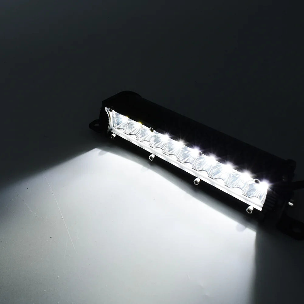 Car LED Work Light Super Bright Double Row Strip 7 Inch 60W Off-road Vehicle Truck Front Bar Middle Net Roof Light