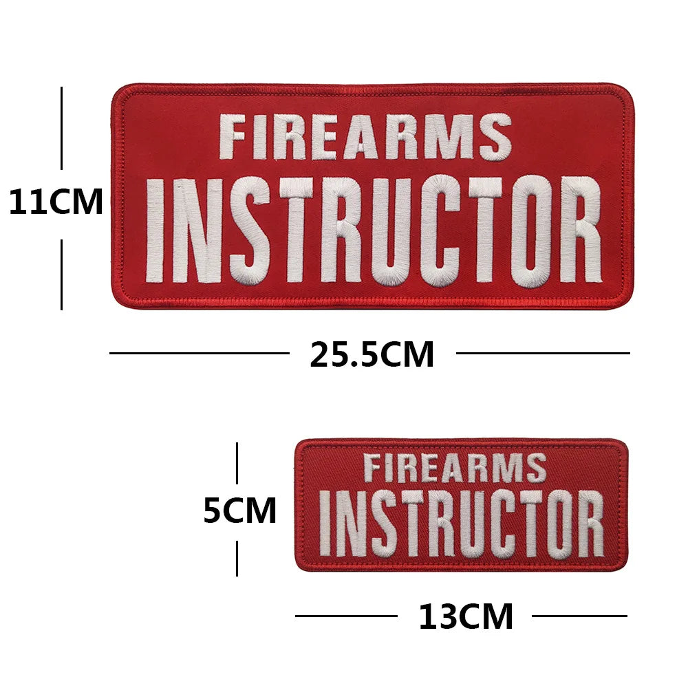 INSTRUCTOR Emblem Tactical Tank Top Embroidered patches SECURITY Logo Morale Badge Large Size sticker