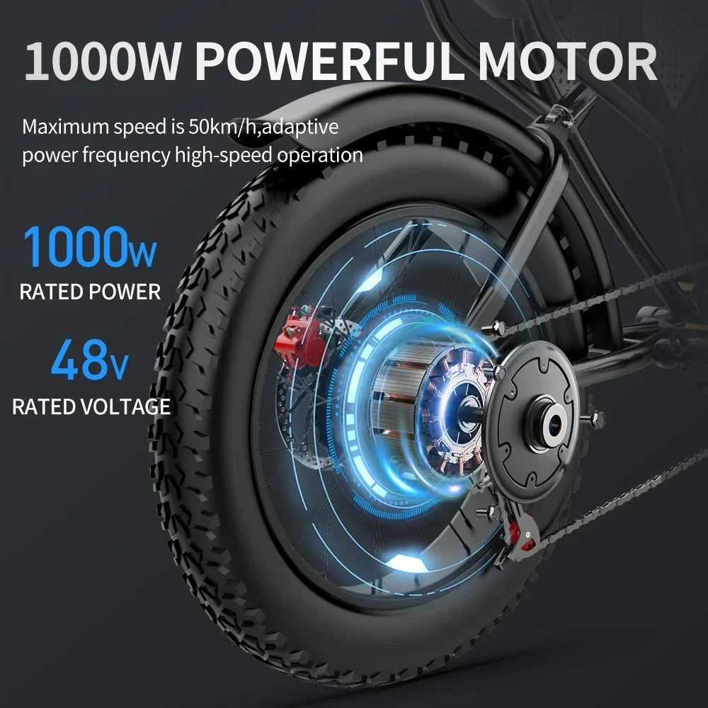 Electric Bicycle 2000W Powerful Motor 52V40AH Removable Battery Oil Brake 20*4.0inch Fat Tire Ebike Snow Mountain Electric Bike