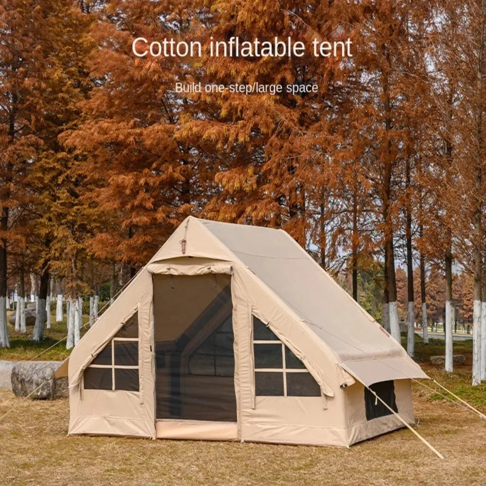 Inflatable Roof Tent Waterproof Inflation Tent Larger Outdoor Luxury Camping Hotel Tent 5-8 People Portable Family Party Tent