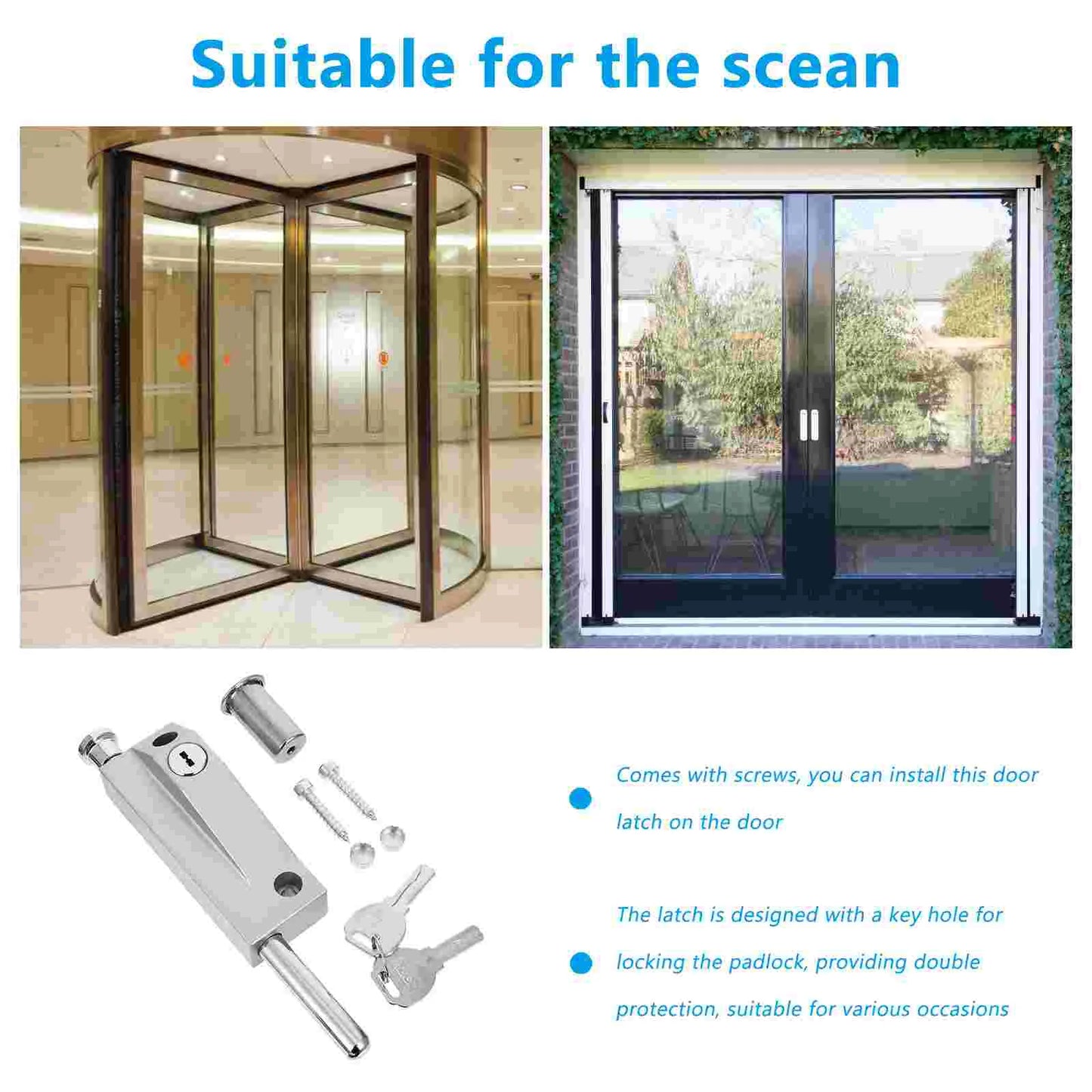 Automatic Door Bolt Latch Home Window Gate Security Pull Ring Spring Bounce Door Bolt Lock Zinc Alloy Safty Gate Latch