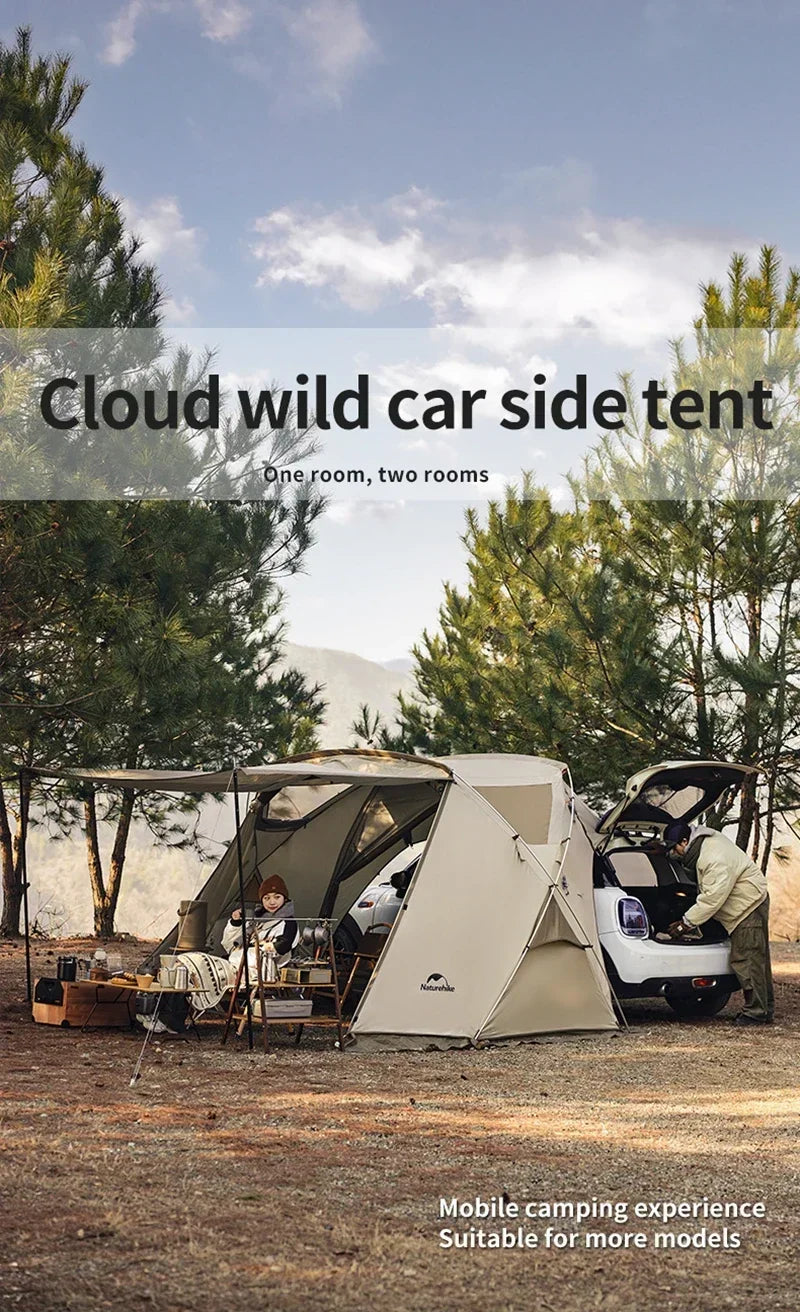 Naturehike Outdoor Travel Car Side Tent 150D Polyester Oxford Dual Purpose Body Suction Cup Camping Hiking 2Person Tent roof