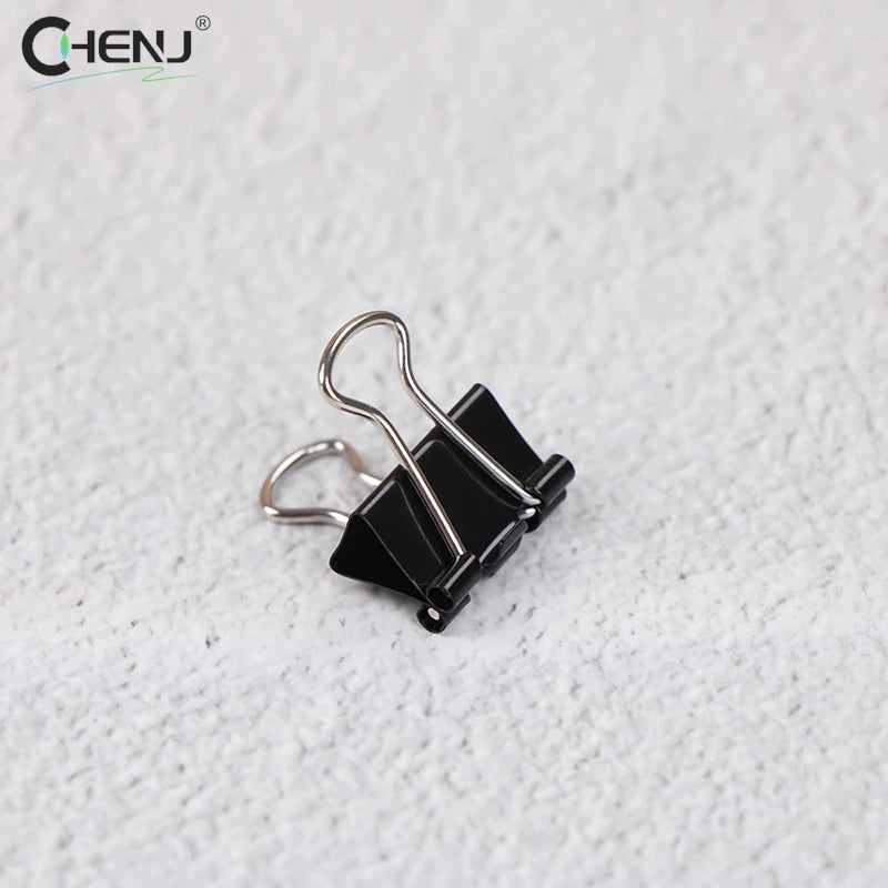 12pcs 15mm Black Metal Binder Clips File Paper Clip Photo Stationary Office Supplies School Briefpapier Document