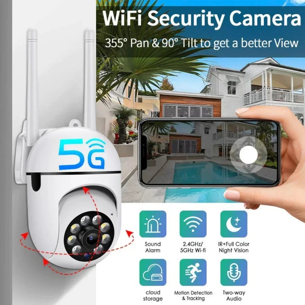 8MP Wireless Security Surveillance PTZ Camera Wifi IP Outdoor 4X Zoom Cameras AI Human Tracking Two-way Audio HD Night Color Cam