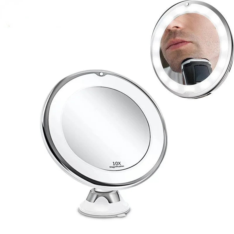 Flexible Makeup Mirror 10x Magnifying Mirrors With LED Mirror USB charging 14 Led Lighted Touch Screen Table Cosmetic Mirrors